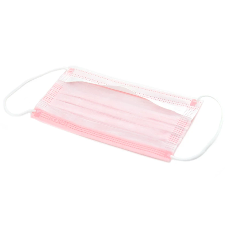 pink disposable anti-fog face mask